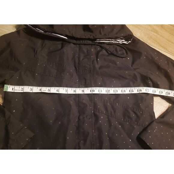 Volcom Men's Hooded Jacket Black & White Lining Small Black Drawstring Teardrops - Picture 3 of 8